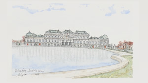 ベルヴェデーレ宮殿正面の水彩画