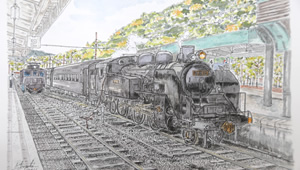 千頭駅にてSLC11227（1942）